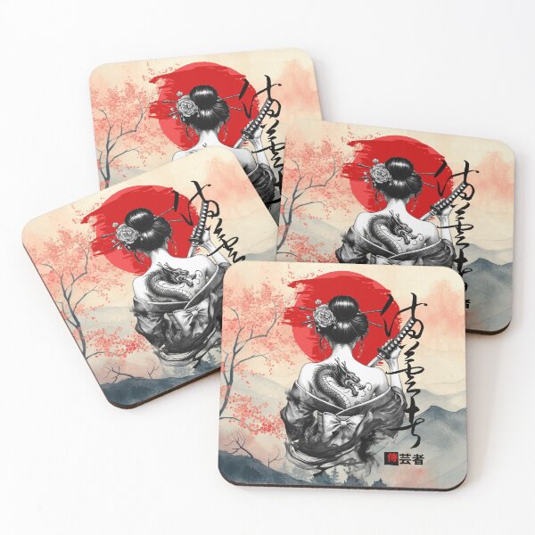 Item preview, Japanese Geisha Samurai Kunoichi Sakura - Female Shinobi - Ninjutsu Gift designed and sold by InkyGenies.