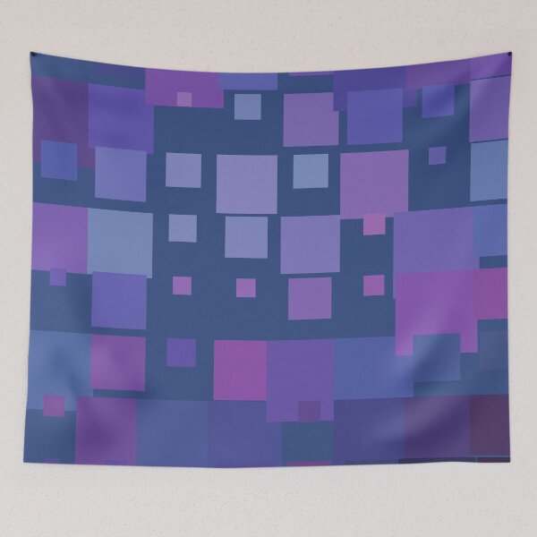 Item preview, Gradient Purple Tones Abstract Square Grid Blue Backdrop designed and sold by Alchemy-A-La-G.