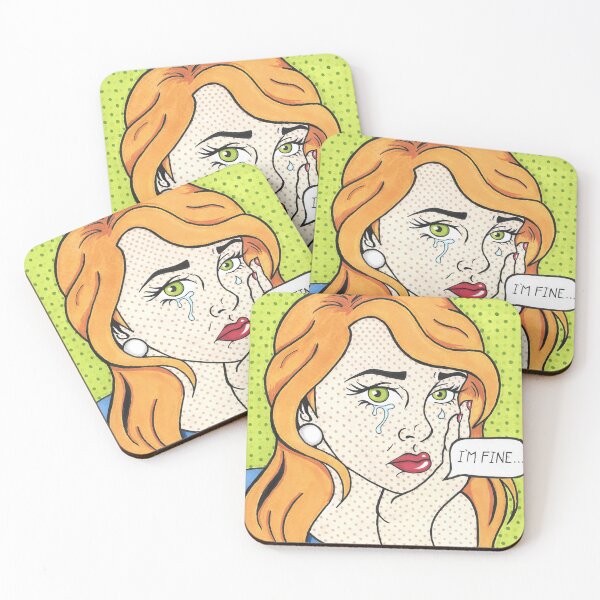 Item preview, "I'm Fine..." Pop art crying girl designed and sold by ZFoxArt.