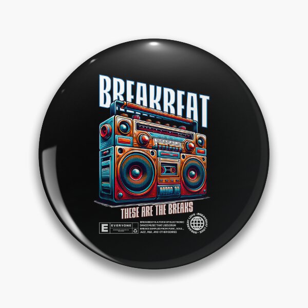 Item preview, BREAKBEAT  - Boombox Breaks (white/blue/orange)  designed and sold by Discothreadz.