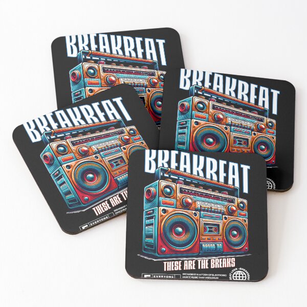 Item preview, BREAKBEAT  - Boombox Breaks (white/blue/orange)  designed and sold by Discothreadz.