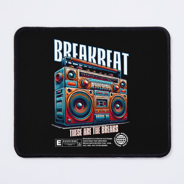 Item preview, BREAKBEAT  - Boombox Breaks (white/blue/orange)  designed and sold by Discothreadz.