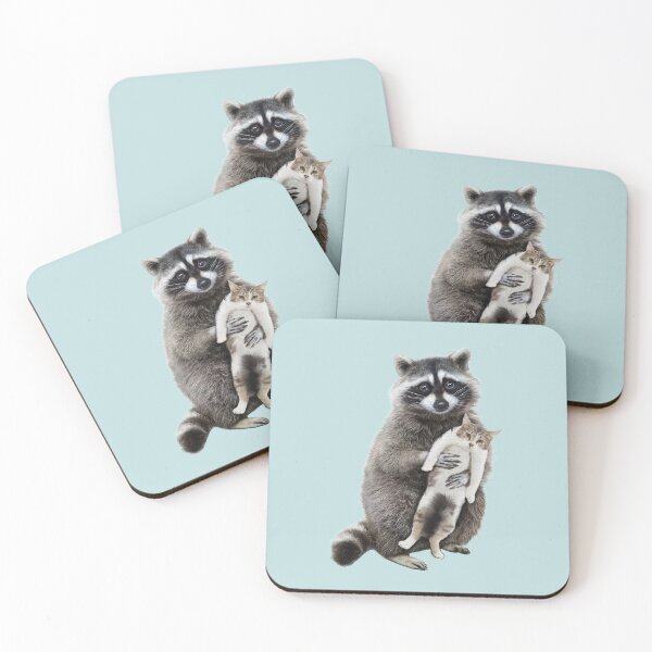 Item preview, raccoon carrying kitten  designed and sold by TeeARTHY.