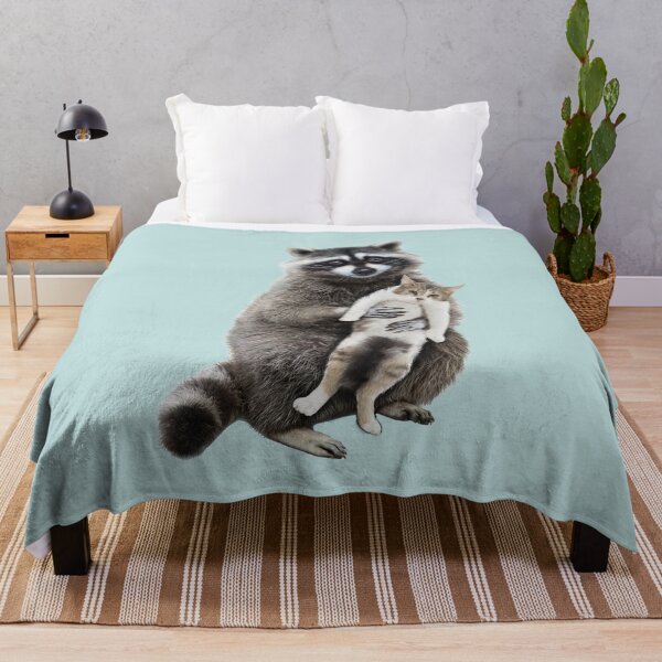 Item preview, raccoon carrying kitten designed and sold by TeeARTHY.