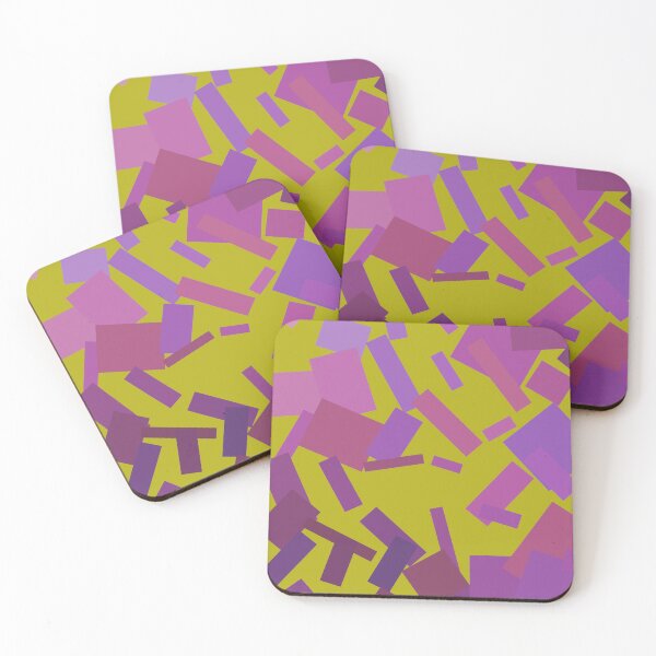 Item preview, Purple Gradient Tones Abstract Spiraled Rectangles Grid Yellow  designed and sold by Alchemy-A-La-G.
