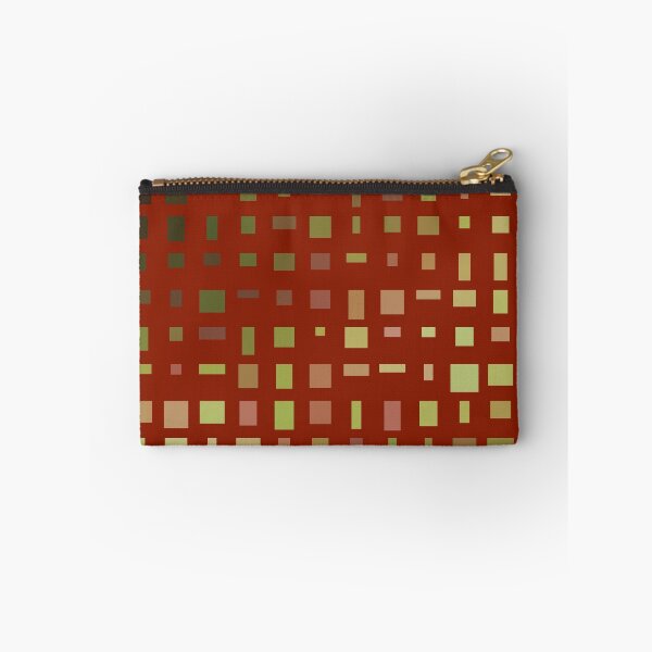 Item preview, Gold Tone Shimmer Look Rectangle Grid Red  designed and sold by Alchemy-A-La-G.