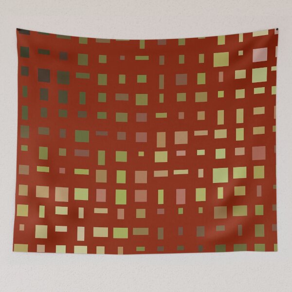 Item preview, Gold Tone Shimmer Look Rectangle Grid Red  designed and sold by Alchemy-A-La-G.
