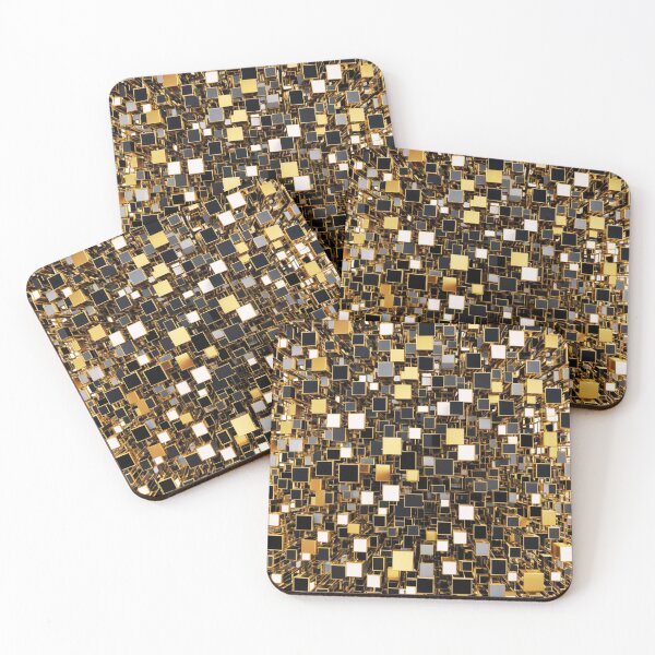 Item preview, Gold and Gemstone Squares designed and sold by redask2me.
