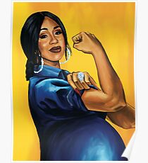 Cardi B! Moneybags and Motherhood Poster