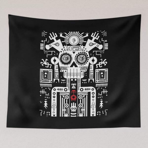 Item preview, Ancient alien hieroglyph art space invader communication designed and sold by scooterbaby.
