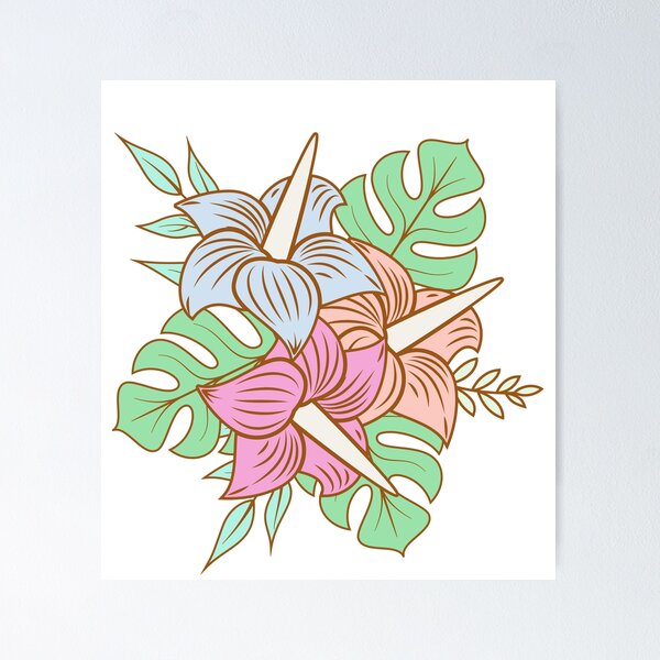 Item preview, Pastel Tropical Flowers designed and sold by Whimsywilds.