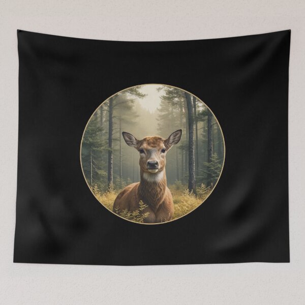 Item preview, Doe Deer in the forest designed and sold by AlliAll-Digital.