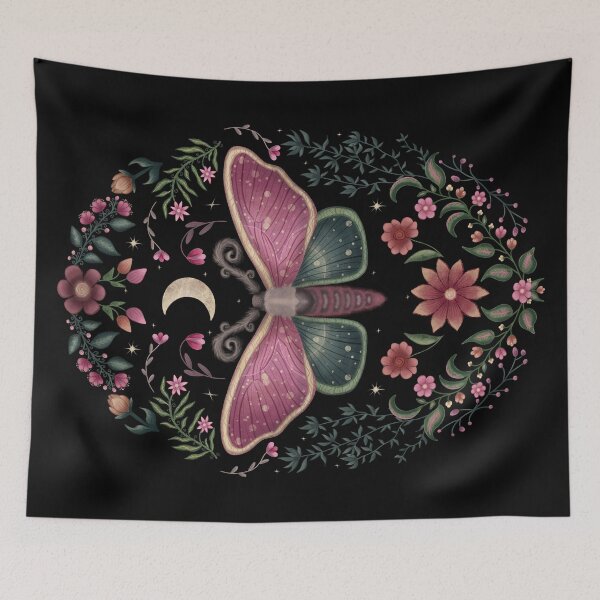 Item preview, Whimsical Moth - vertical elliptic version designed and sold by Witchy-shop.