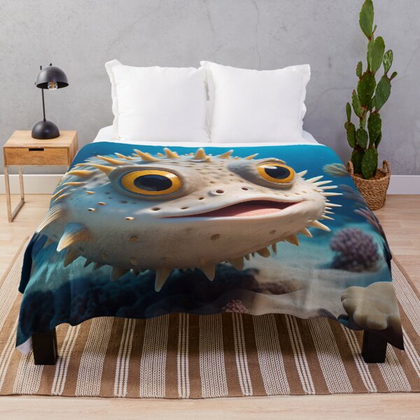 Item preview, Funny Little Spiky Pufferfish In The Ocean designed and sold by TheArtOfPat.