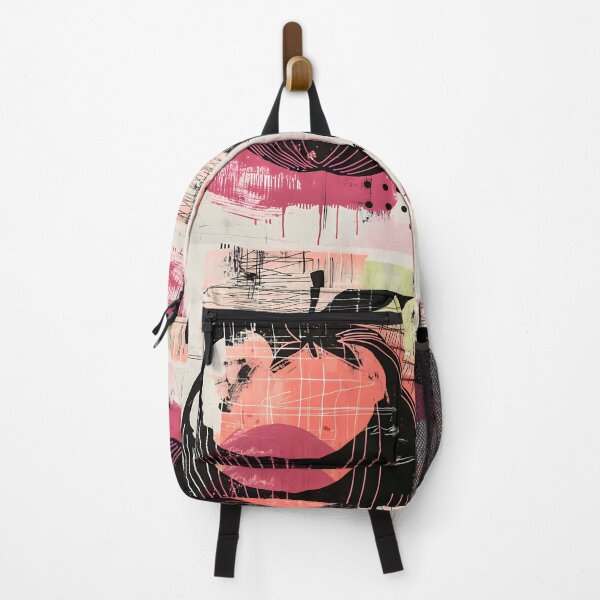 Item preview, Urban Fusion- Stylized Apple in Vibrant Abstract Composition Amidst a Blend of Pink, Black, and Cream Colors designed and sold by OlfactoART Studio.