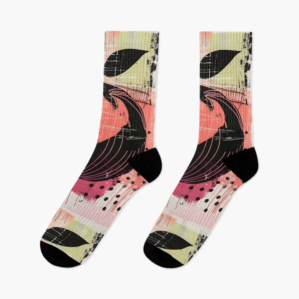 Item preview, Urban Fusion- Stylized Apple in Vibrant Abstract Composition Amidst a Blend of Pink, Black, and Cream Colors designed and sold by OlfactoART Studio.