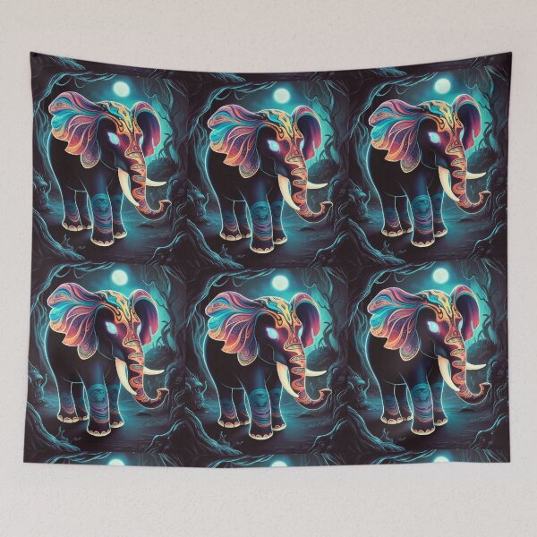 Item preview, Elephant Silhouette. Psychedelic elephant, Fantasy Elephant, colorful elephant designed and sold by ElephantVibes.
