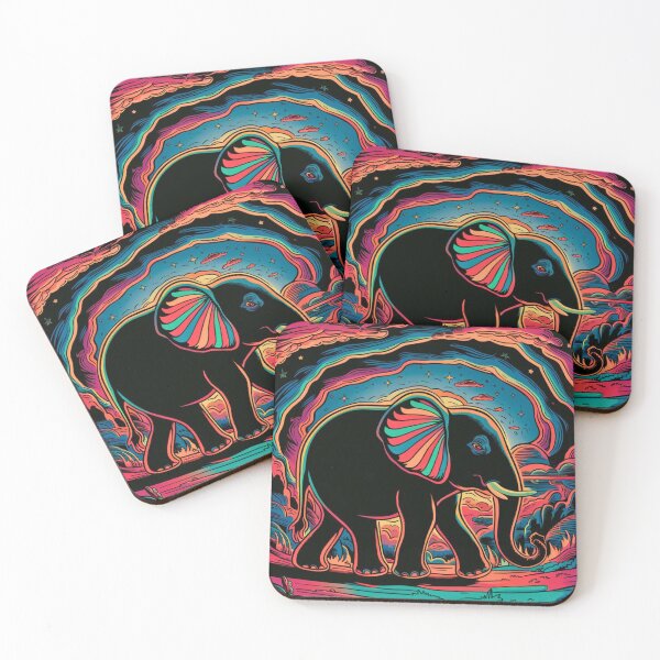 Item preview, Elephant Silhouette. Psychedelic elephant, Fantasy Elephant, colorful elephant designed and sold by ElephantVibes.