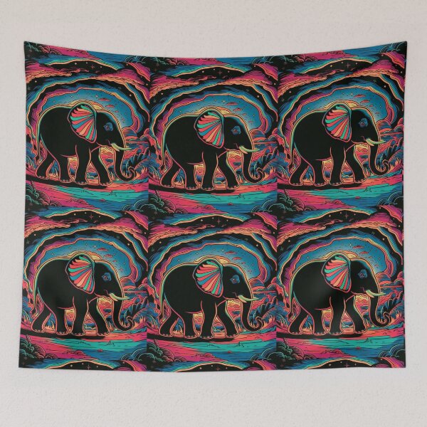 Item preview, Elephant Silhouette. Psychedelic elephant, Fantasy Elephant, colorful elephant designed and sold by ElephantVibes.
