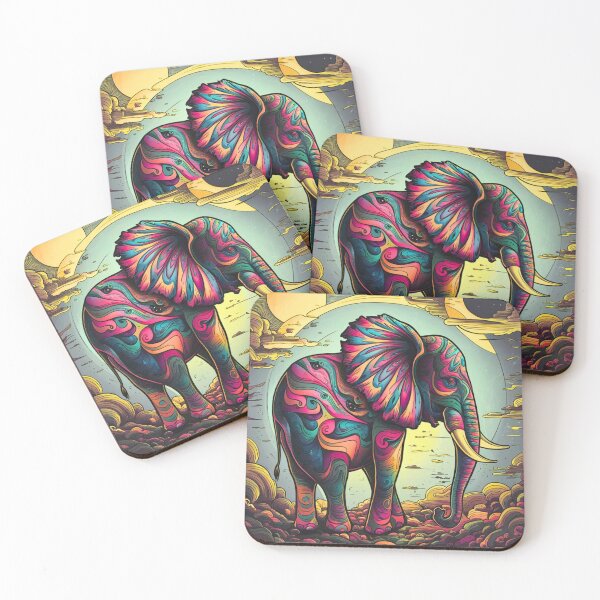 Item preview, Elephant Silhouette. Psychedelic elephant, Fantasy Elephant, colorful elephant designed and sold by ElephantVibes.