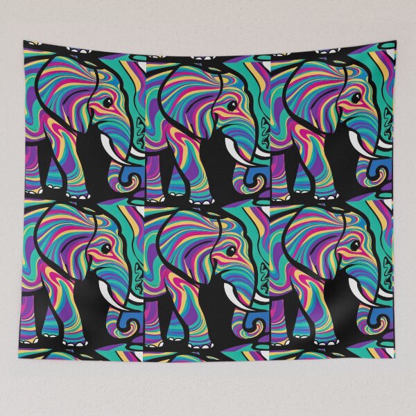 Item preview, Elephant Silhouette. Psychedelic elephant, Fantasy Elephant, colorful elephant designed and sold by ElephantVibes.