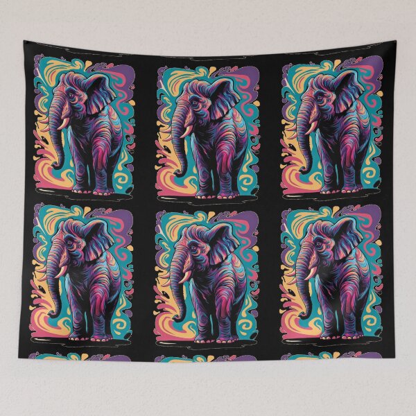 Item preview, Elephant Silhouette. Psychedelic elephant, Fantasy Elephant, colorful elephant designed and sold by ElephantVibes.