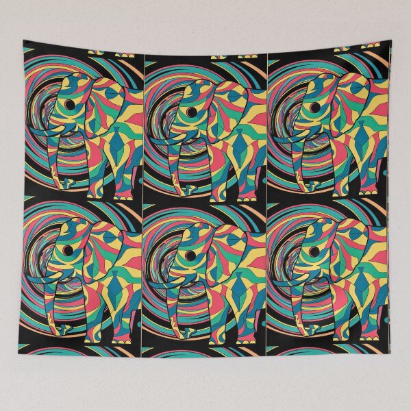 Item preview, Elephant Silhouette. Psychedelic elephant, Fantasy Elephant, colorful elephant designed and sold by ElephantVibes.