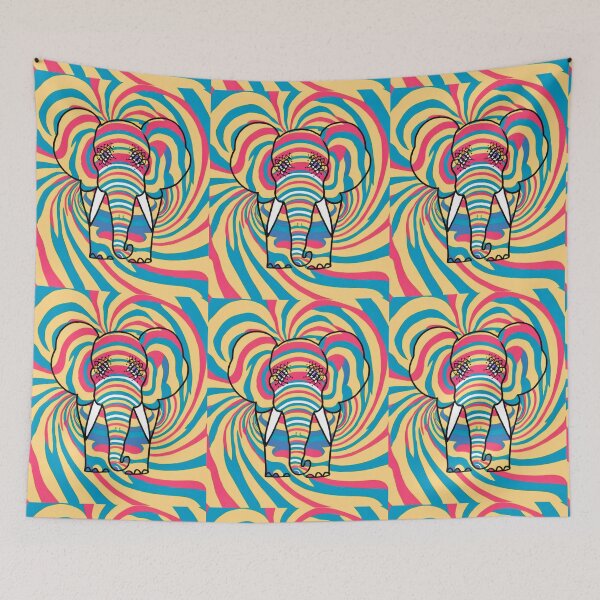 Item preview, Elephant Silhouette. Psychedelic elephant, Fantasy Elephant, colorful elephant designed and sold by ElephantVibes.