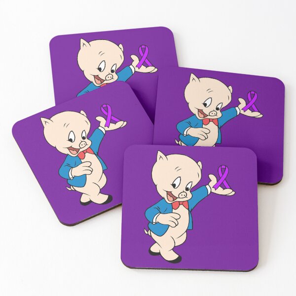 Item preview, Classic Cartoon Pig With Awareness Ribbon (Purple) designed and sold by CaitlynConnor.