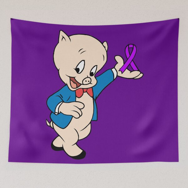 Item preview, Classic Cartoon Pig With Awareness Ribbon (Purple) designed and sold by CaitlynConnor.