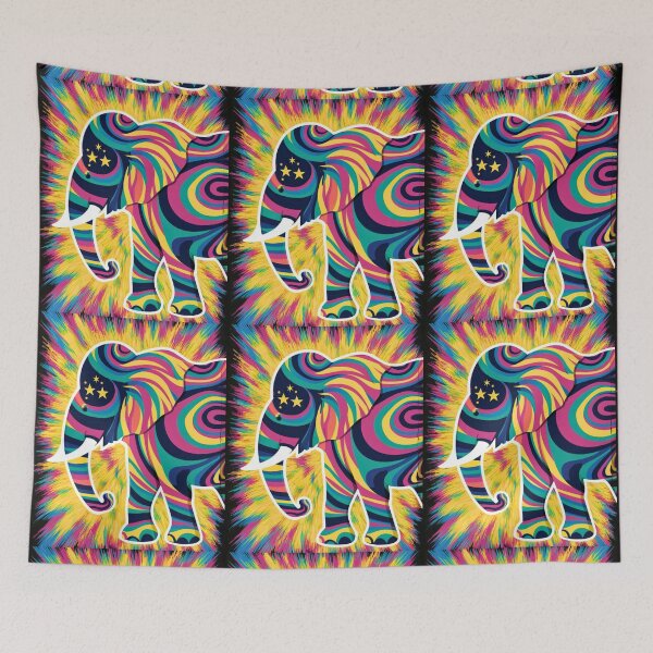 Item preview, Elephant Silhouette. Psychedelic elephant, Fantasy Elephant, colorful elephant designed and sold by ElephantVibes.