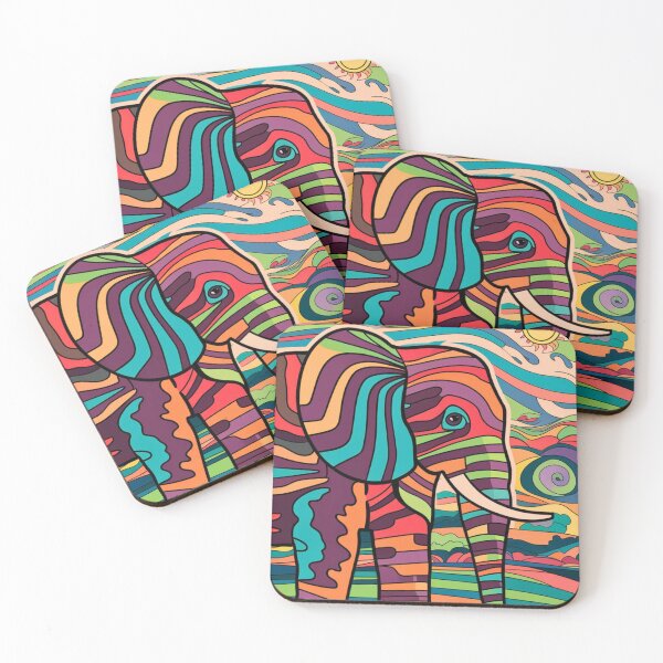 Item preview, Elephant Silhouette. Psychedelic elephant, Fantasy Elephant, colorful elephant designed and sold by ElephantVibes.