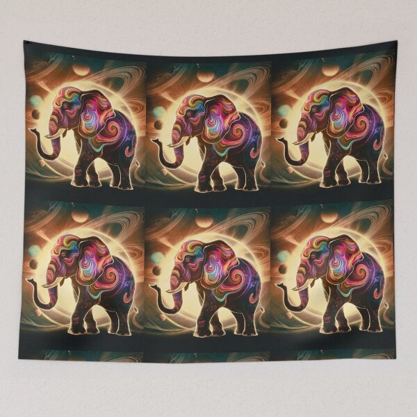 Item preview, Elephant Silhouette. Psychedelic elephant, Fantasy Elephant, colorful elephant designed and sold by ElephantVibes.