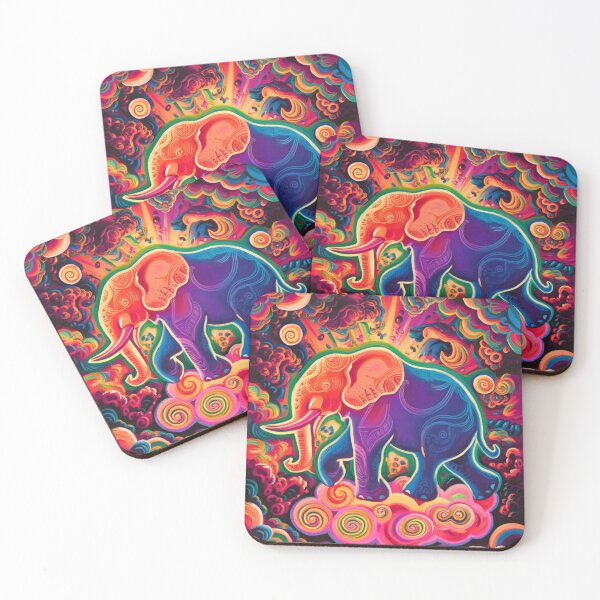 Item preview, Elephant Silhouette. Psychedelic elephant, Fantasy Elephant, colorful elephant designed and sold by ElephantVibes.
