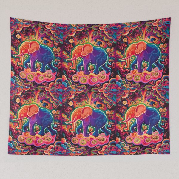 Item preview, Elephant Silhouette. Psychedelic elephant, Fantasy Elephant, colorful elephant designed and sold by ElephantVibes.