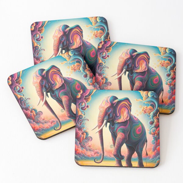 Item preview, Elephant Silhouette. Psychedelic elephant, Fantasy Elephant, colorful elephant designed and sold by ElephantVibes.