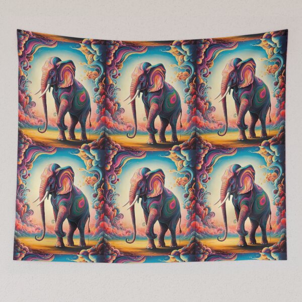 Item preview, Elephant Silhouette. Psychedelic elephant, Fantasy Elephant, colorful elephant designed and sold by ElephantVibes.