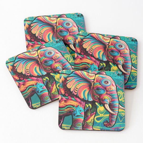 Item preview, Elephant Silhouette. Psychedelic elephant, Fantasy Elephant, colorful elephant designed and sold by ElephantVibes.