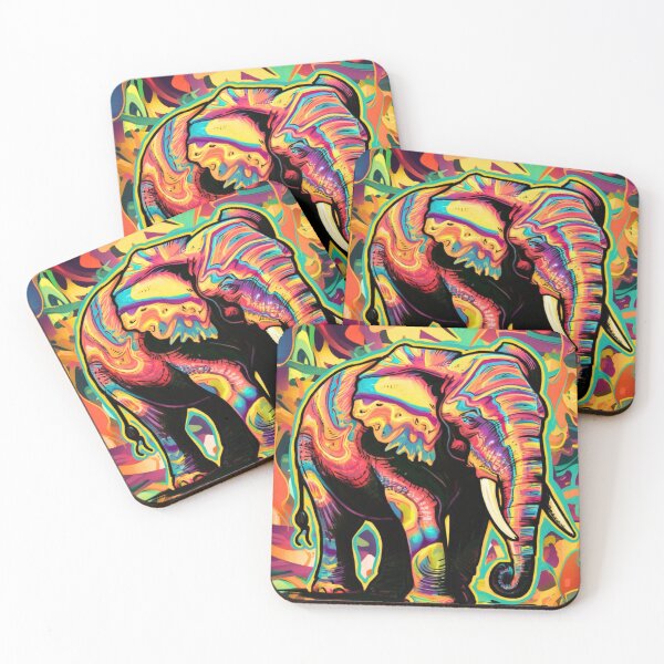 Item preview, Elephant Silhouette. Psychedelic elephant, Fantasy Elephant, colorful elephant designed and sold by ElephantVibes.