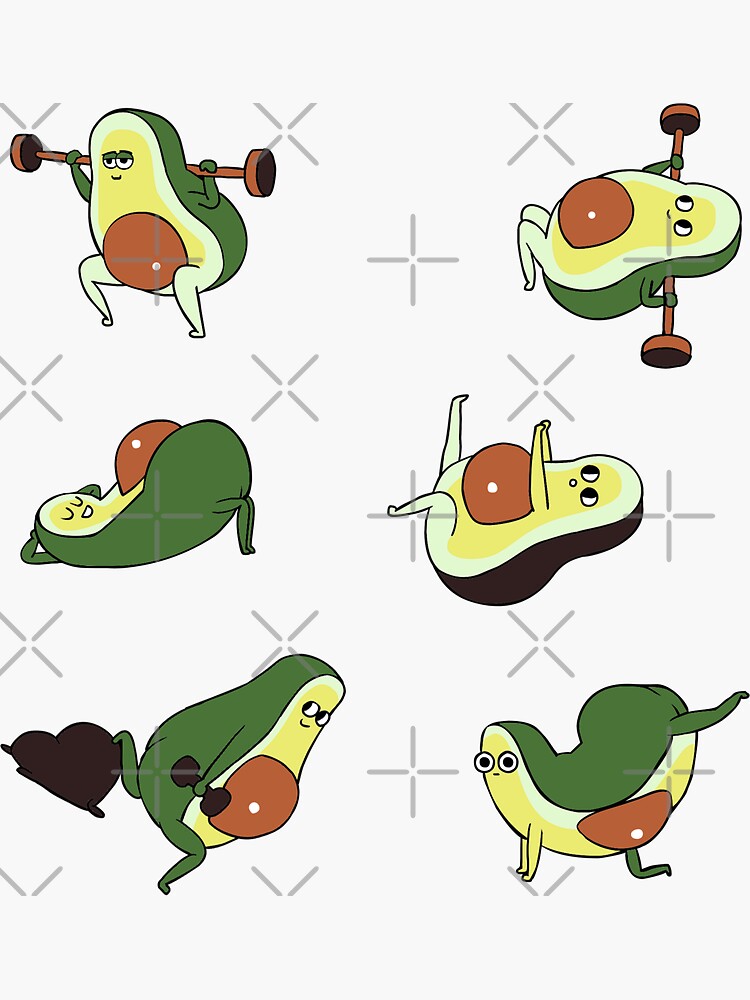 Avocado Yoga Sticker by Huebucket