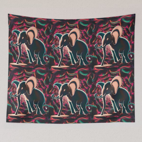 Item preview, Elephant Silhouette. Psychedelic elephant, Fantasy Elephant, colorful elephant designed and sold by ElephantVibes.