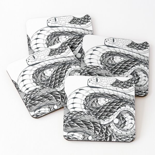 Item preview, Monochromatic snake meandering illustration designed and sold by Biomazhop.