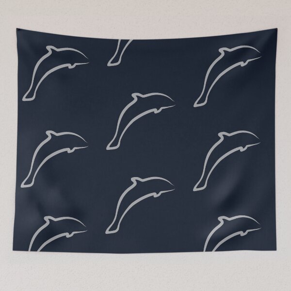 Item preview, 2D Dolphin Illustration Patterns - Gray & Blue designed and sold by OG-Graphics.