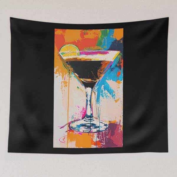 Item preview, Expressive Libation - Vibrant Cocktail Glass with Dynamic Abstract Strokes AI Generated designed and sold by OlfactoART Studio.