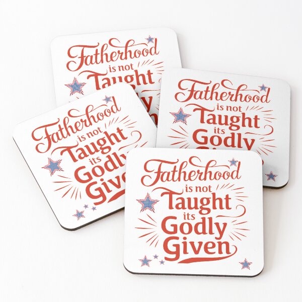 Item preview, Fatherhood Is Not Taught, Its Godly Given Retro Typographic American Independence Colors Stars Fathers Design designed and sold by Raise2Shine.