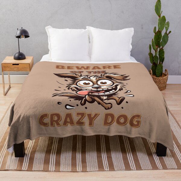 Item preview, Crazy Dog Warning Sign Funny Cartoon Design designed and sold by Ingridpd.