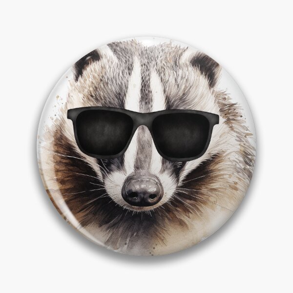 Item preview, Watercolor Badger Wearing Sunglasses designed and sold by TheAnimalZ00.