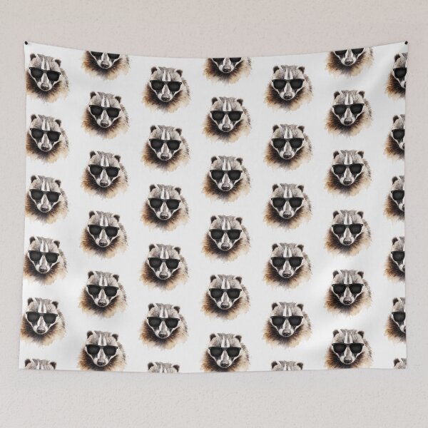 Item preview, Watercolor Badger Wearing Sunglasses designed and sold by TheAnimalZ00.