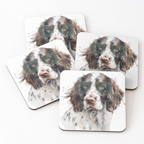 Item preview, Watercolor English Springer Spaniel Wearing Sunglasses designed and sold by TheAnimalZ00.