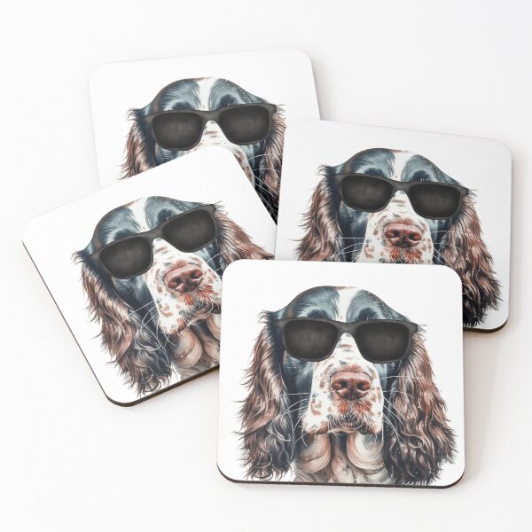 Item preview, Watercolor English Springer Spaniel Wearing Sunglasses designed and sold by TheAnimalZ00.
